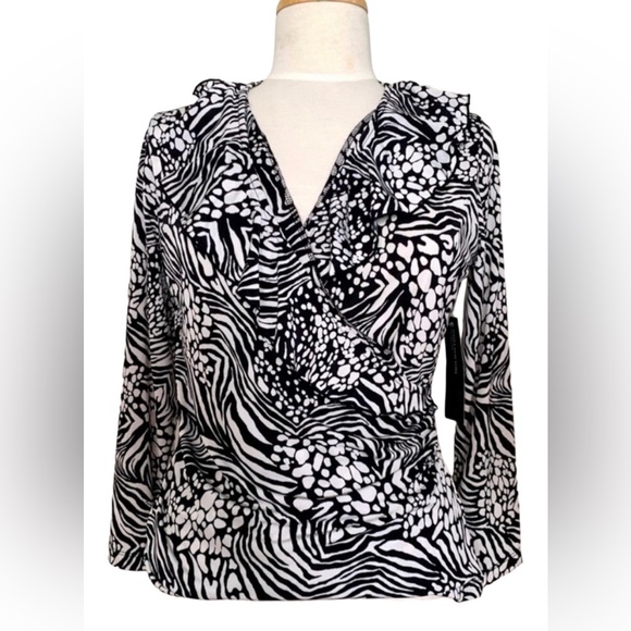 NWT/ Jones New York cross over blouse top - Picture 2 of 8